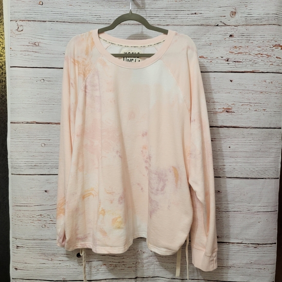 Peace Love World Crewneck Side Tie Pullover - Picture 2 of 13